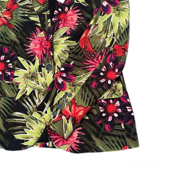 Chicos NWT Multicolor Floral Blazer Tropical Size 0 (4 - S) - Picture 5 of 9
